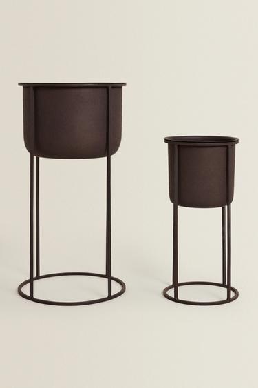 METAL FLOWERPOT - Black by Zara