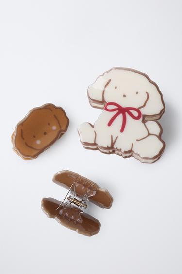3-PACK OF DOG HAIR CLIPS - Brown by Zara - Image 2