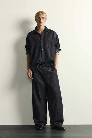 Zara KOŠULJA OD LAGANOG TEKSASA RELAXED FIT – indigo – Slika 0
