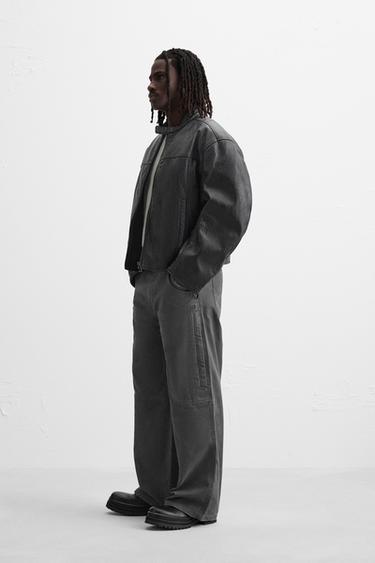 RELAXED FIT WASHED TROUSERS - Grey by Zara - Image 3