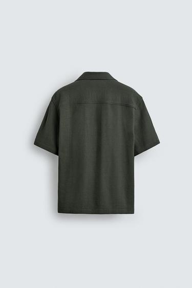 REGULAR FIT TEXTURED SHIRT - Khaki by Zara