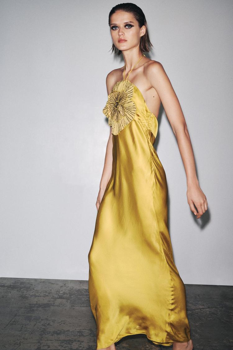 zara dress vestido satin zara