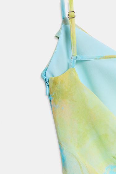 DRAPED PRINTED MIDI DRESS - Blues by Zara - Image 6
