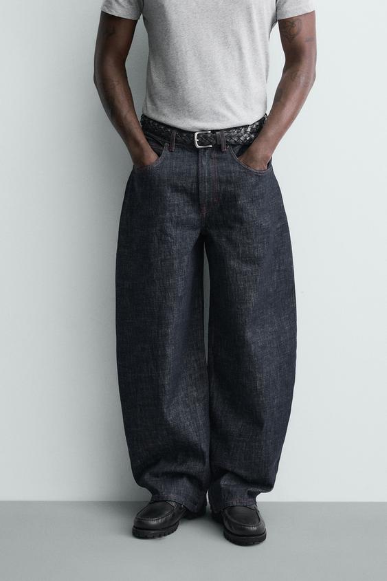 バルーンフィットデニムパンツ - インディゴブルー | ZARA Japan / 日本