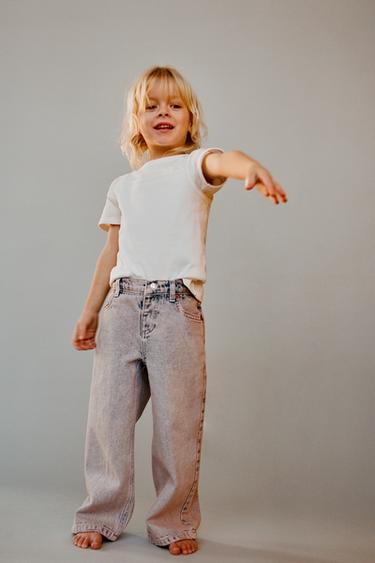 FADED-EFFECT WIDE-LEG JEANS - Pink by Zara