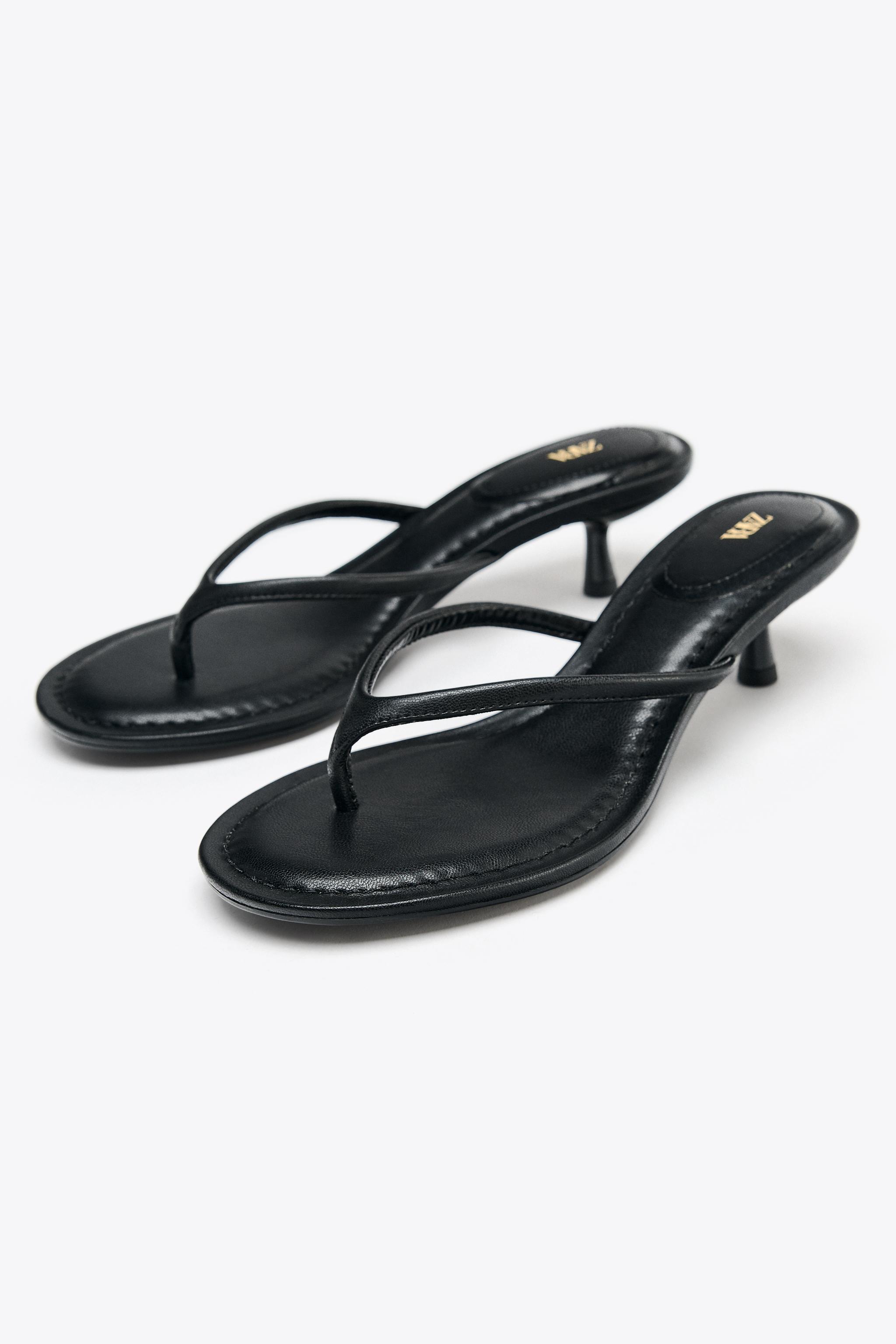 キトゥンヒールサンダル - ブラック | ZARA Japan / 日本