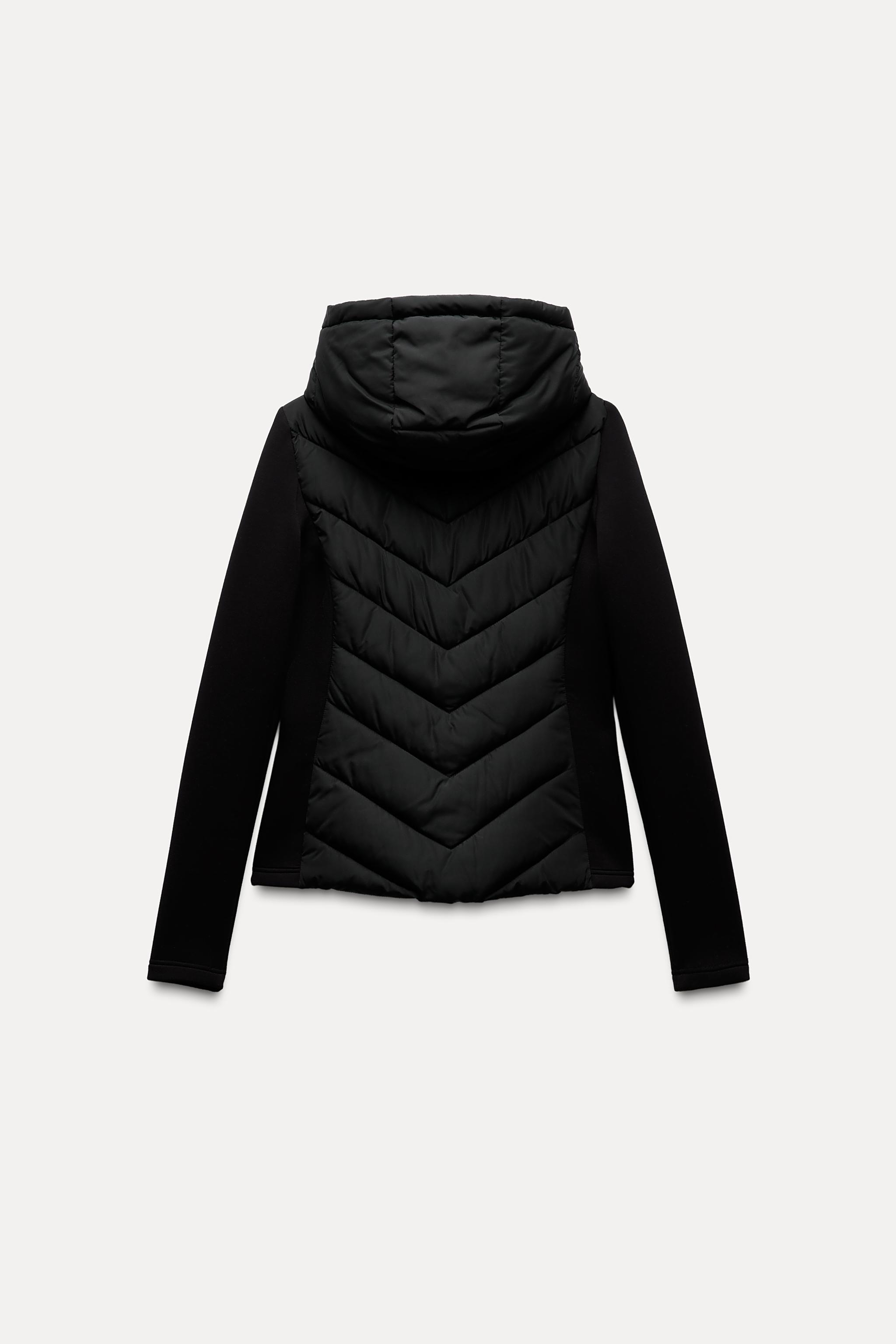 Contrast puffer jacket zara on sale