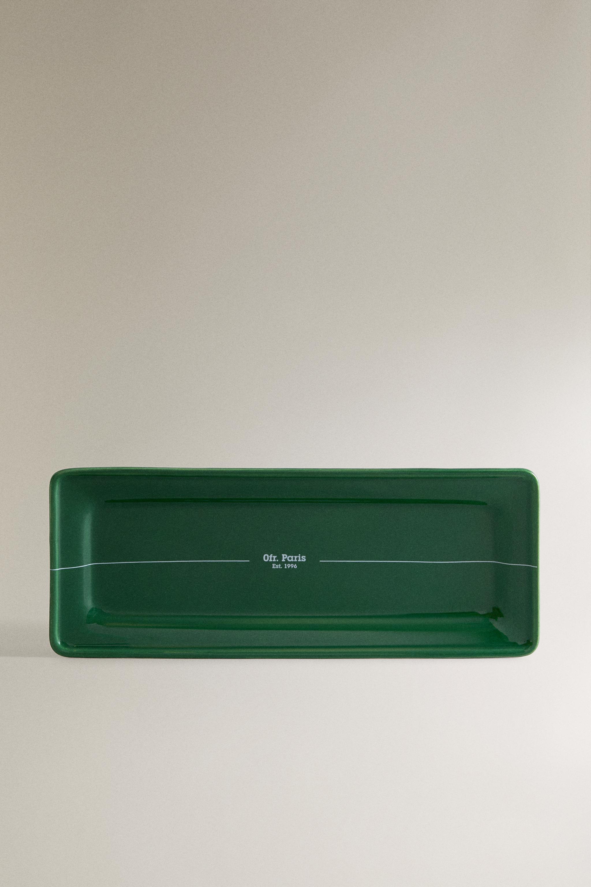 DECORATIVE STONEWARE TRAY | 0FR. PARIS - Blue | ZARA United States