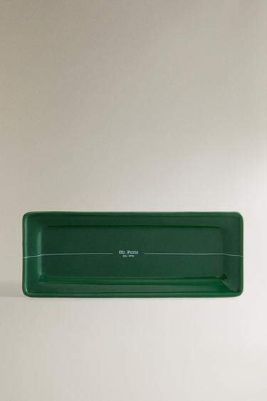DECORATIVE STONEWARE TRAY | 0FR. PARIS — Green 1