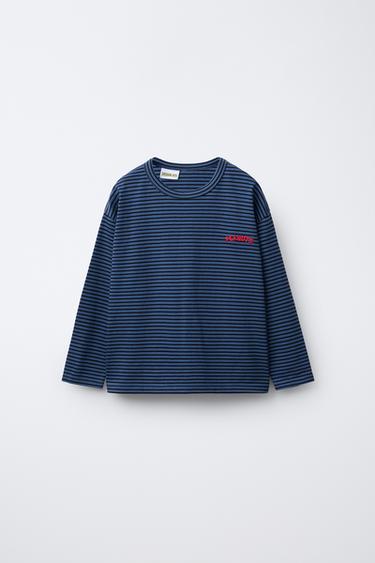 STRIPED EMBROIDERED SNOOPY PEANUTS™ T-SHIRT - blue/black by Zara