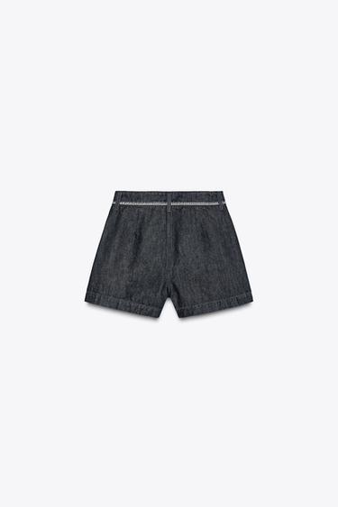 Z1975 DENIM SHORTS WITH EMBROIDERY STITCHING - Blue by Zara - Image 5
