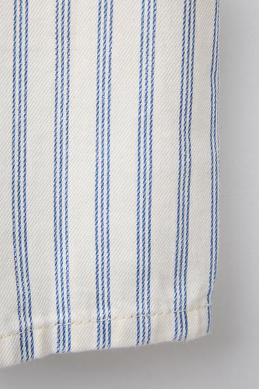 STRIPED TWILL SHORT DUNGAREES - Ecru by Zara - Image 3