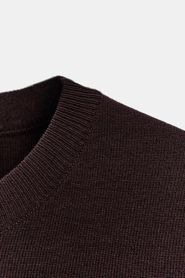 TOP EN MAILLE UNIE À MANCHES COURTES - Aubergine de Zara - Image 7