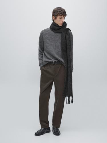 Zara Cotton blend jogger fit trousers - Dark brown