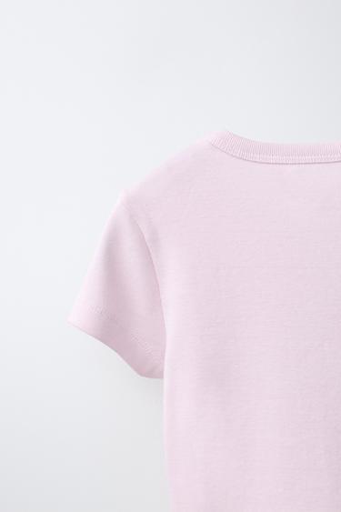 PRINTED SLOGAN T-SHIRT - Light pink by Zara - Image 3