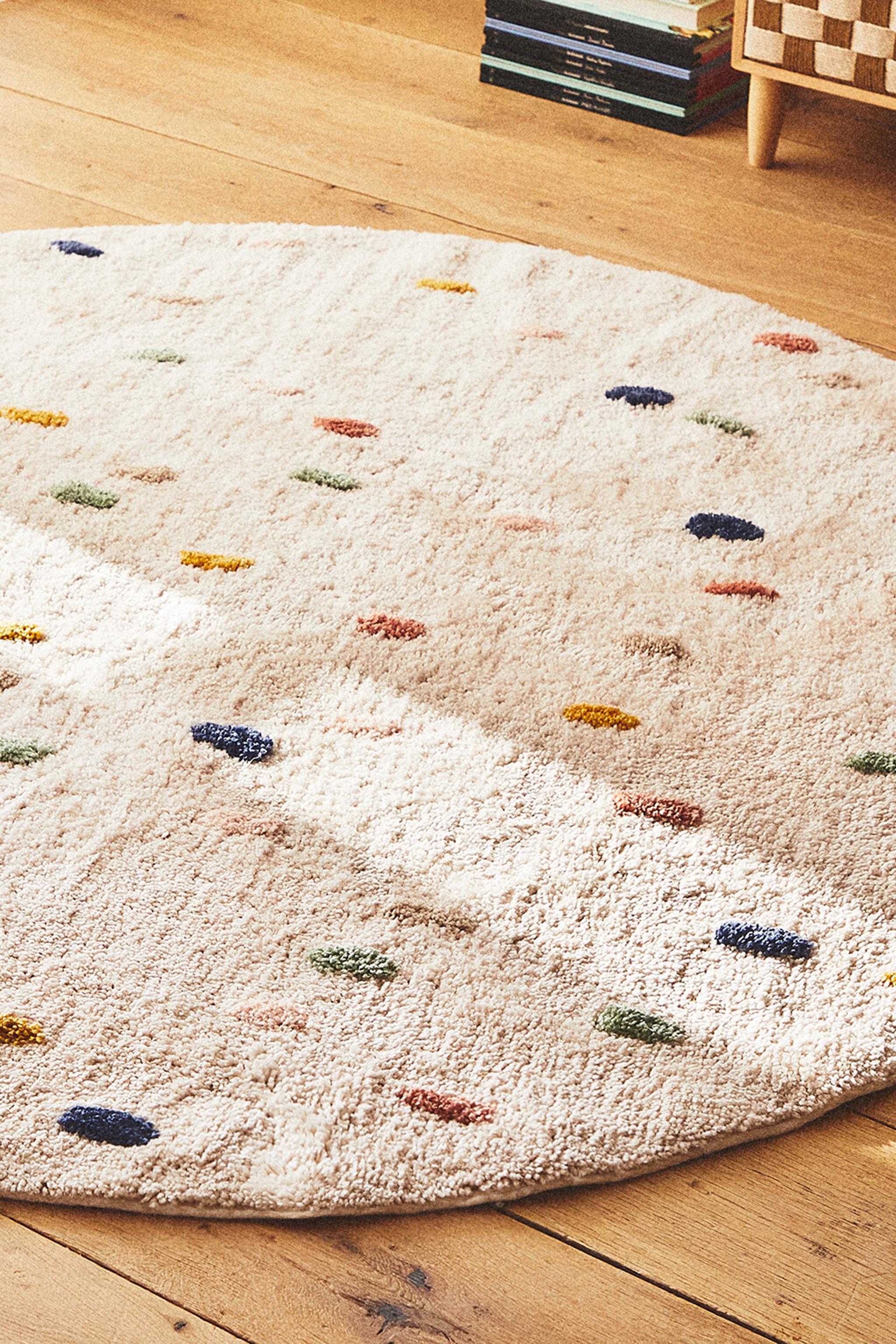 zara home kidsドットラグ CHILDREN'S MULTICOLORED POLKA DOT COTTON AREA RUG | Zara