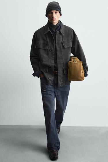 VESTE RELAXED FIT À POCHES - Charbon de Zara - Image 4