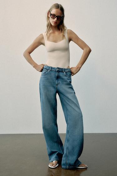 BODY ESCOTE CUADRADO STRETCH - Crudo de Zara