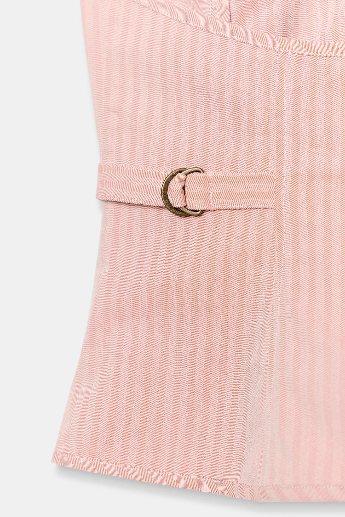 Женский топ Zara Striped Halter Top with Pockets, цвет: Светлый розовый — фото 9