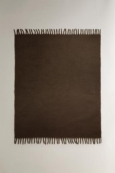 MOHAIR EFFECT BLANKET - Brown by Zara