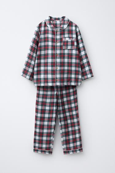6-14 AÑOS/ PIJAMA CUADROS FRANELA  - Crudo de Zara