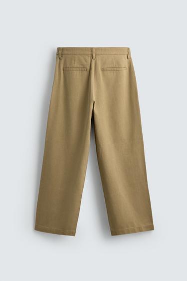 COTTON/LYOCELL PLEATED TROUSERS - Sand by Zara - Image 7