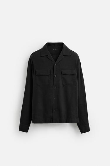 CHEMISE LIN - COTON - Noir de Zara - Image 6