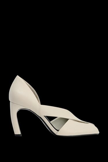 ASYMMETRIC LEATHER SANDALS - White by Zara - Image 0