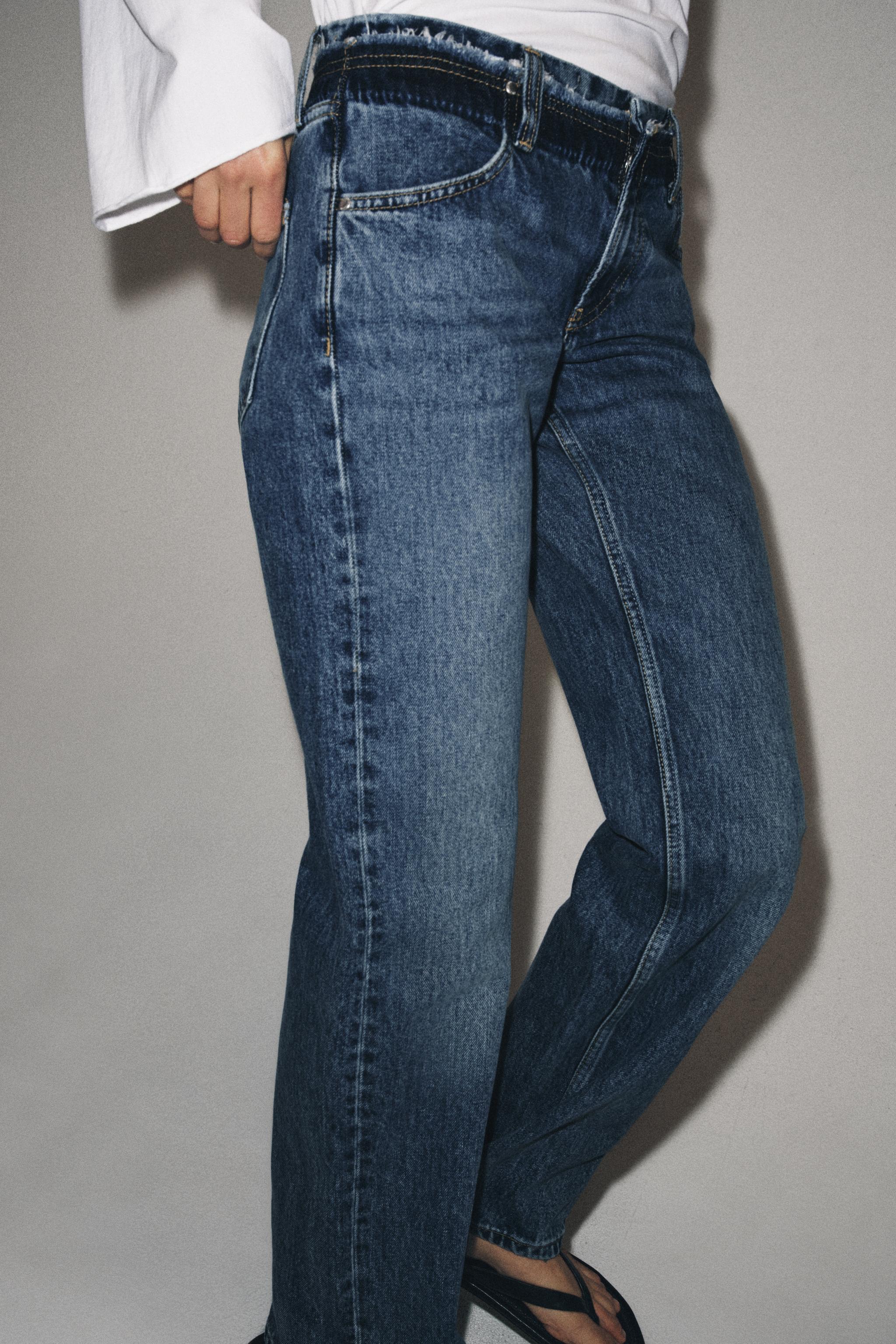 ZW COLLECTION LOW-RISE STRAIGHT LEG JEANS