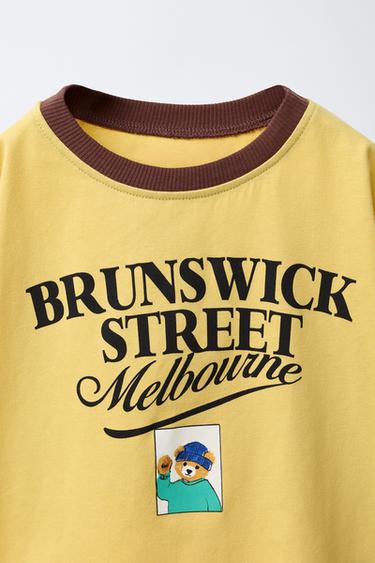 T-SHIRT WITH BEAR PRINT - Mid-yellow by Zara - Image 2