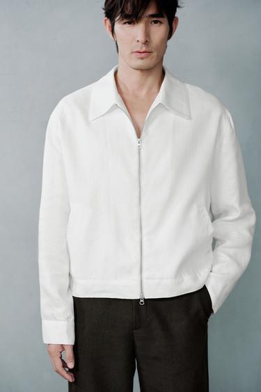 Zara 100% 亞麻外套 - 白色