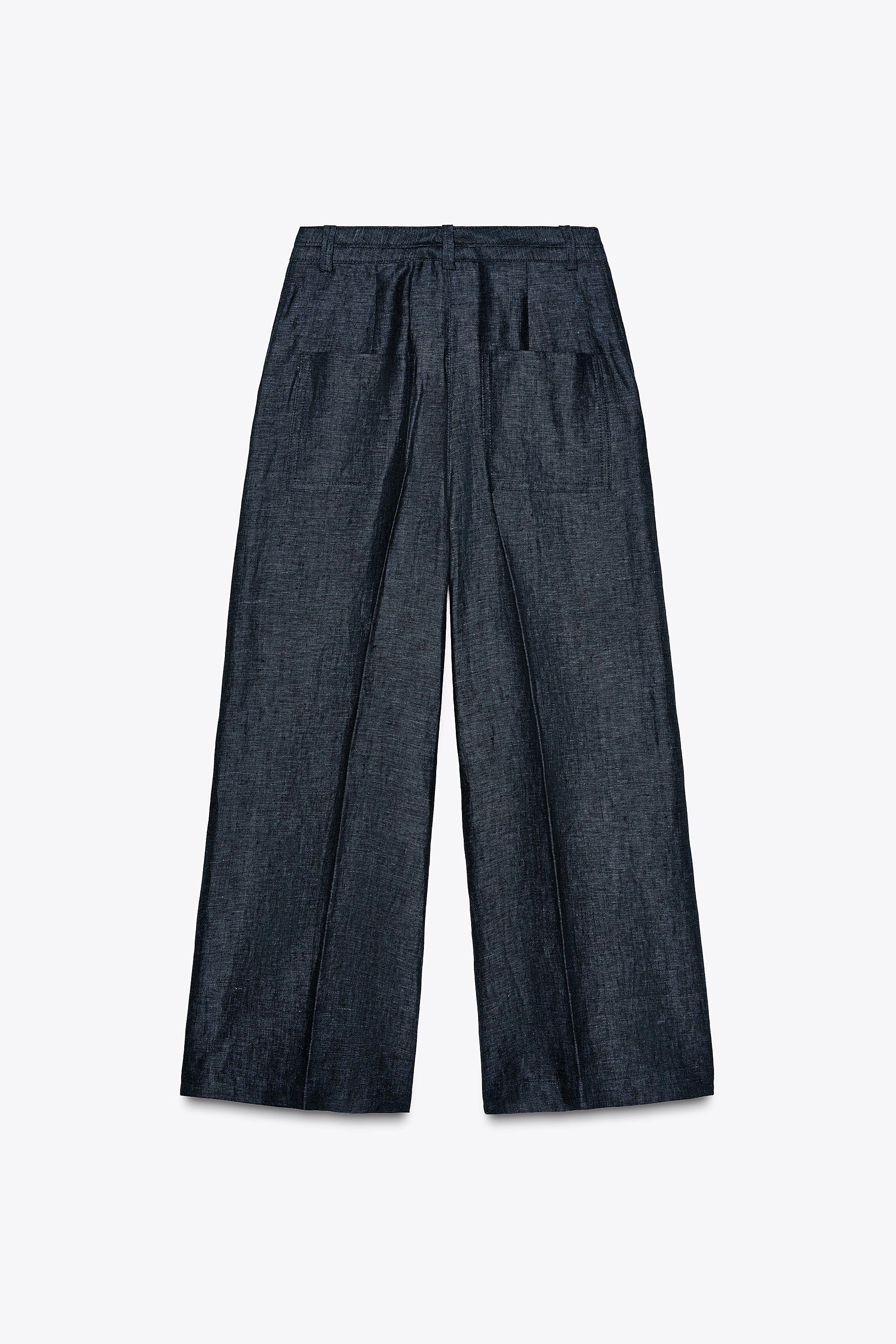 【ZARA】リネンキュロットパンツ インディゴブルー 3191/051/405 リネンキュロットパンツ - インディゴブルー | ZARA Japan / 日本