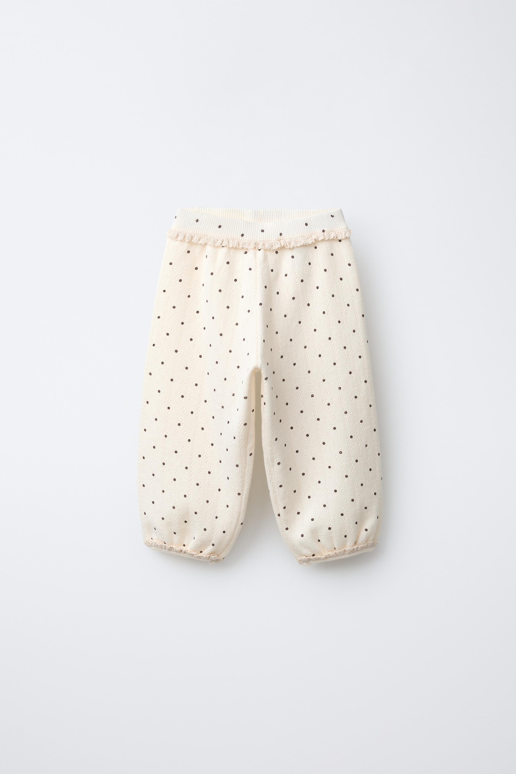 POLKA DOT KNIT PANTS - Ecru | ZARA Canada
