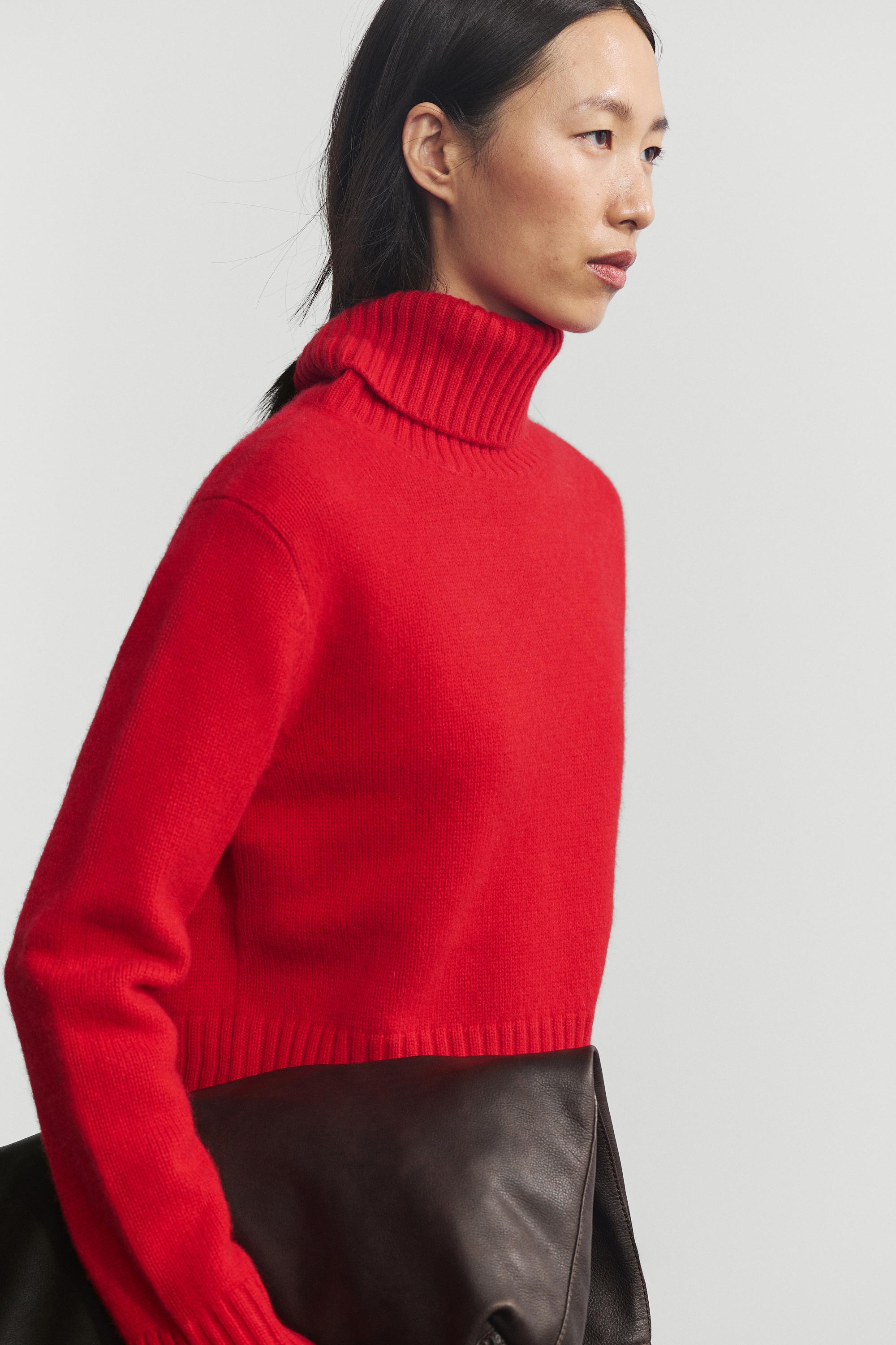 Pull court en maille 100 % cachemire