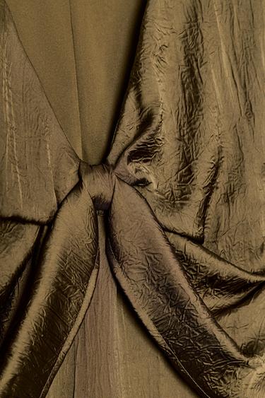 SATIN KNOT TOP - Khaki by Zara - Image 7