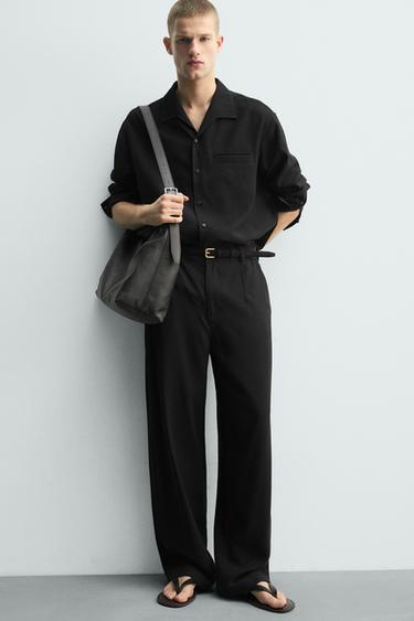FLOWING RELAXED FIT SHIRT - Black by Zara - Image 4