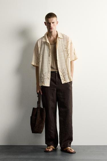 LEAF EMBROIDERY JACQUARD SHIRT - 005 by Zara - Image 0