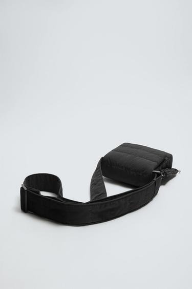 QUILTED NYLON VERTICAL CROSSBODY BAG - Black by Zara - Image 3