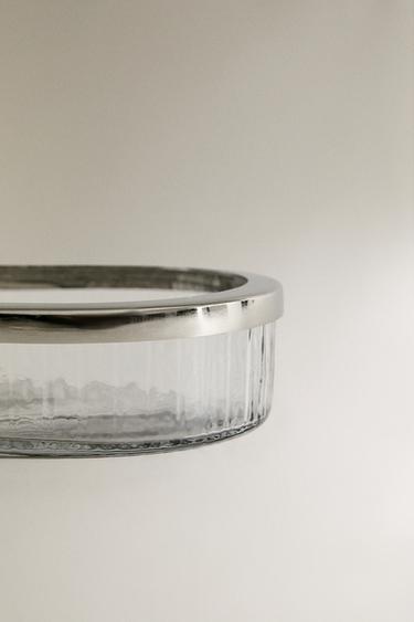 RAISED GLASS AND METAL SOAP DISH - Transparent by Zara - Image 3