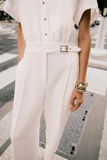 COMBINAISON LONGUE CRÊPE - Blanc cassé de Zara - Image 3