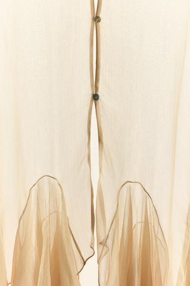 GEORGETTE SHIRT WITH RUFFLES - Ecru by Zara - Image 7