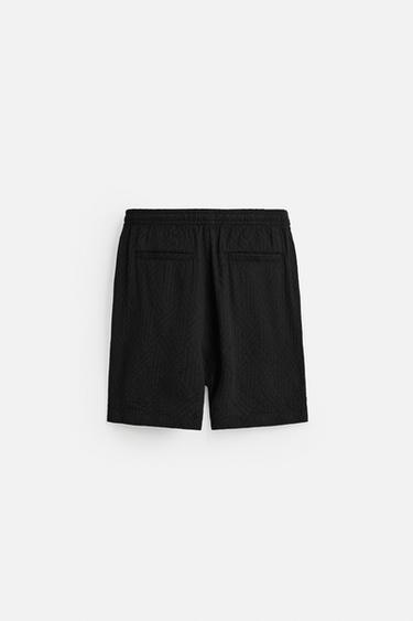 GEOMETRIC JACQUARD BERMUDA SHORTS - Black by Zara - Image 7