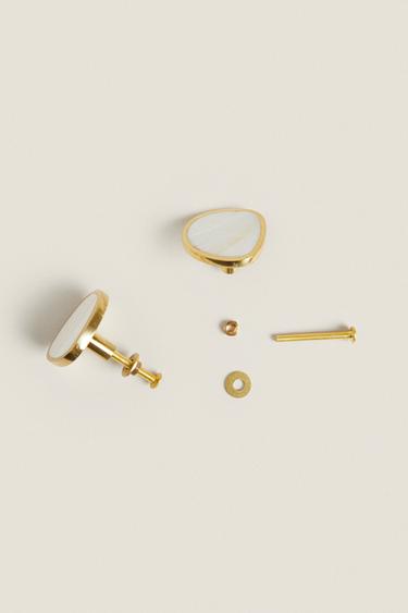 PACK OF IRREGULAR MOTHER-OF-PEARL DOOR KNOBS (PACK OF 2) - White by Zara - Image 3
