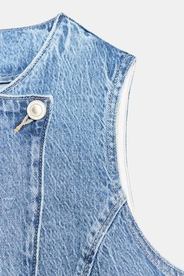 Z1975 DOUBLE-BREASTED DENIM WAISTCOAT - Mid-blue by Zara - Image 10