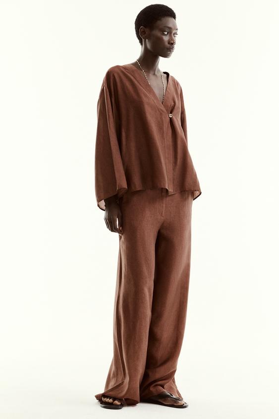 CHAQUETA CRUZADA - teja oscuro de Zara - Imagen 0