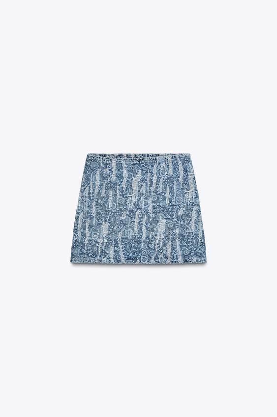 Z1975 DISTRESSED-EFFECT DENIM MINI SKIRT