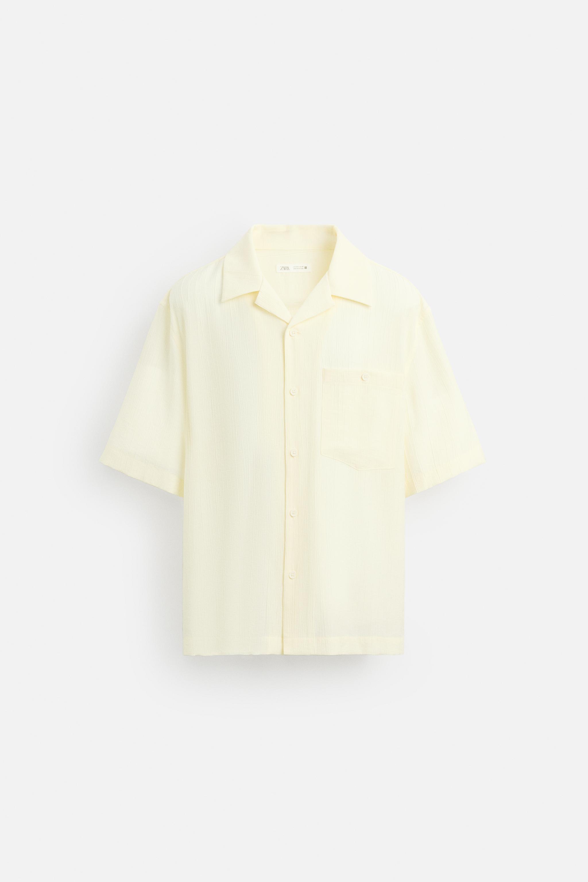 しわ加工ジャカードシャツ - ブラック | ZARA Japan / 日本