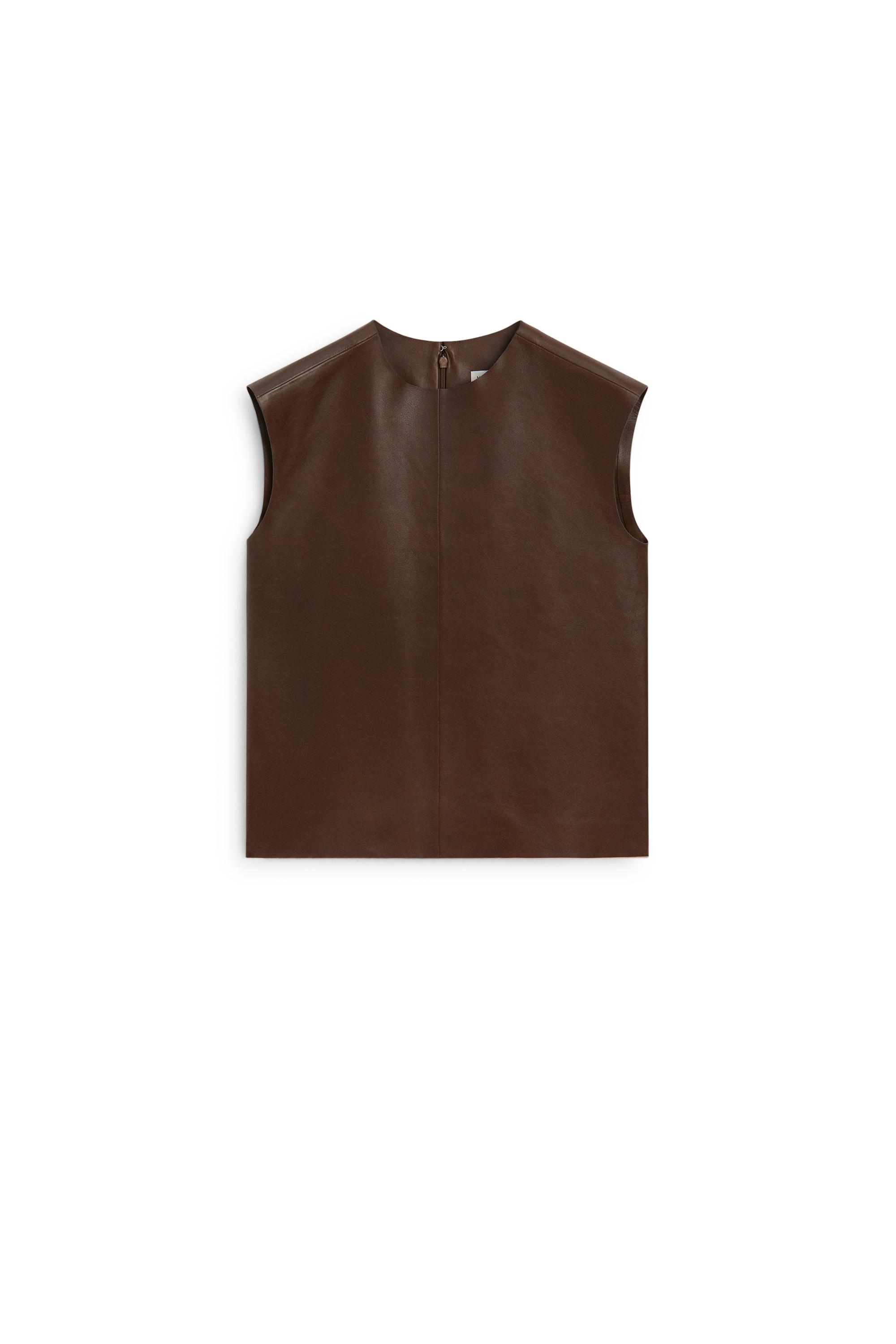 Round neck nappa leather top - LIMITED EDITION
