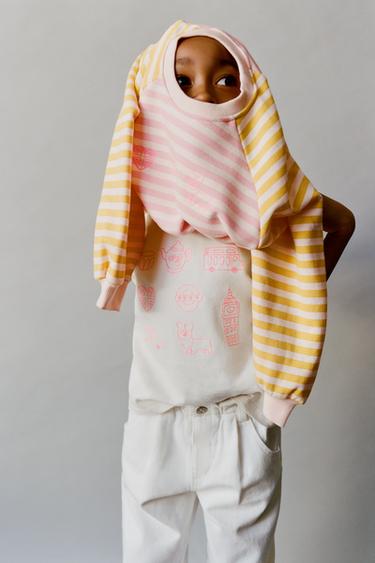 EMBROIDERED RAGLAN SLEEVE SWEATSHIRT - Stripes by Zara