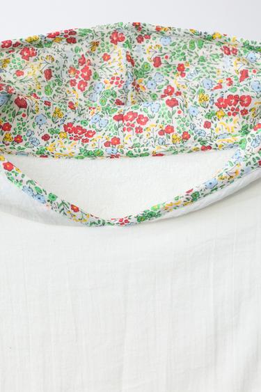 PONCHO SERVIETTE TEXTURE INITIALE LISERÉS FLEURS - A de Zara - Image 2